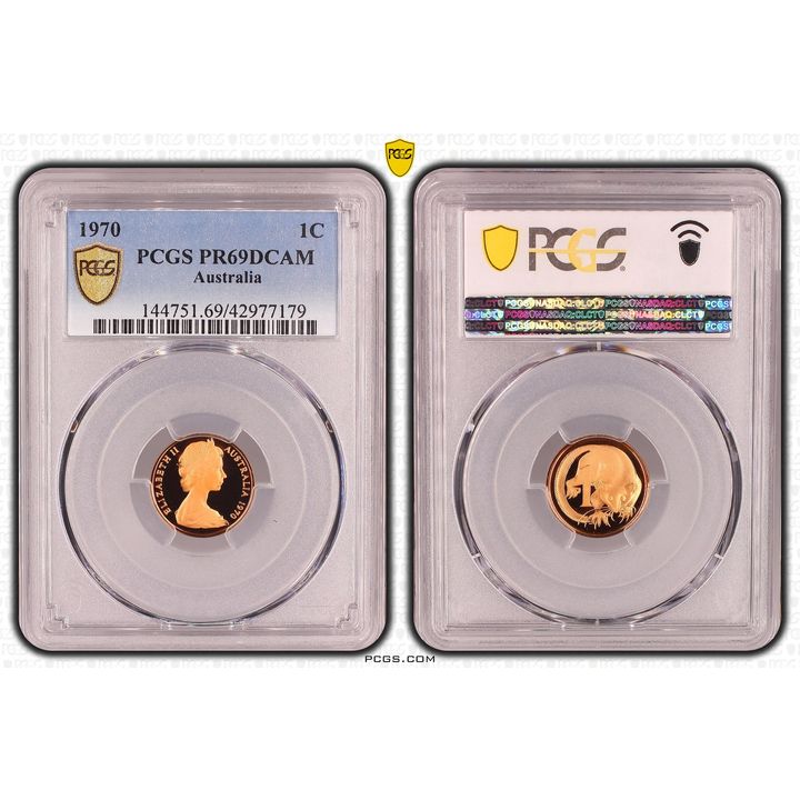 1970 Australia One Cent, 1c PCGS - PR69DCAM -179