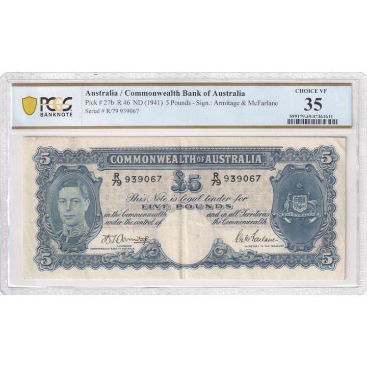 CoA A/M Five Pound Note - Ch VF 35