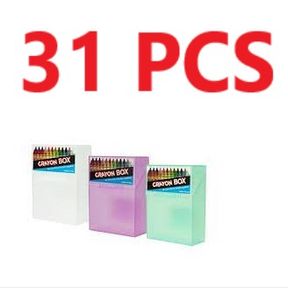 (31) IT'S ACADEMIC CRAYON BOX WITH HINGED LID, ASSORTED COLORS