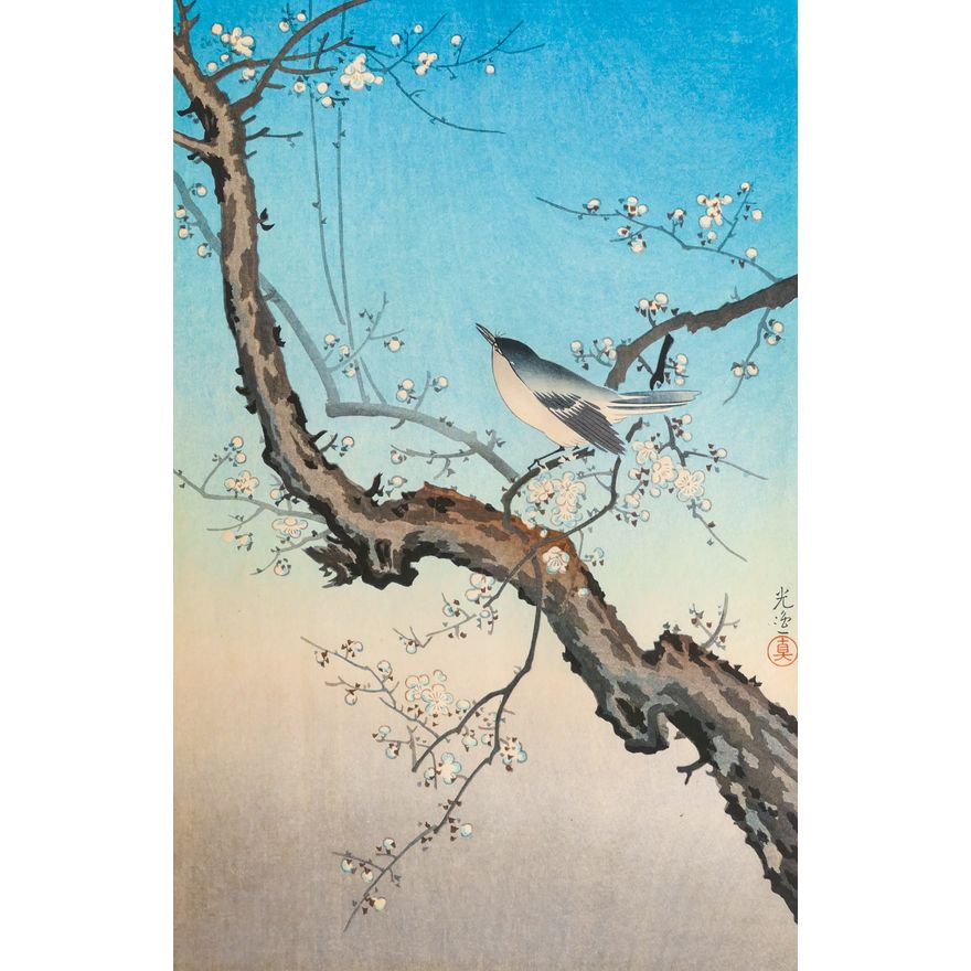 Tsuchiya Koitsu ''Plum Warbler'' 1940 Woodblock
