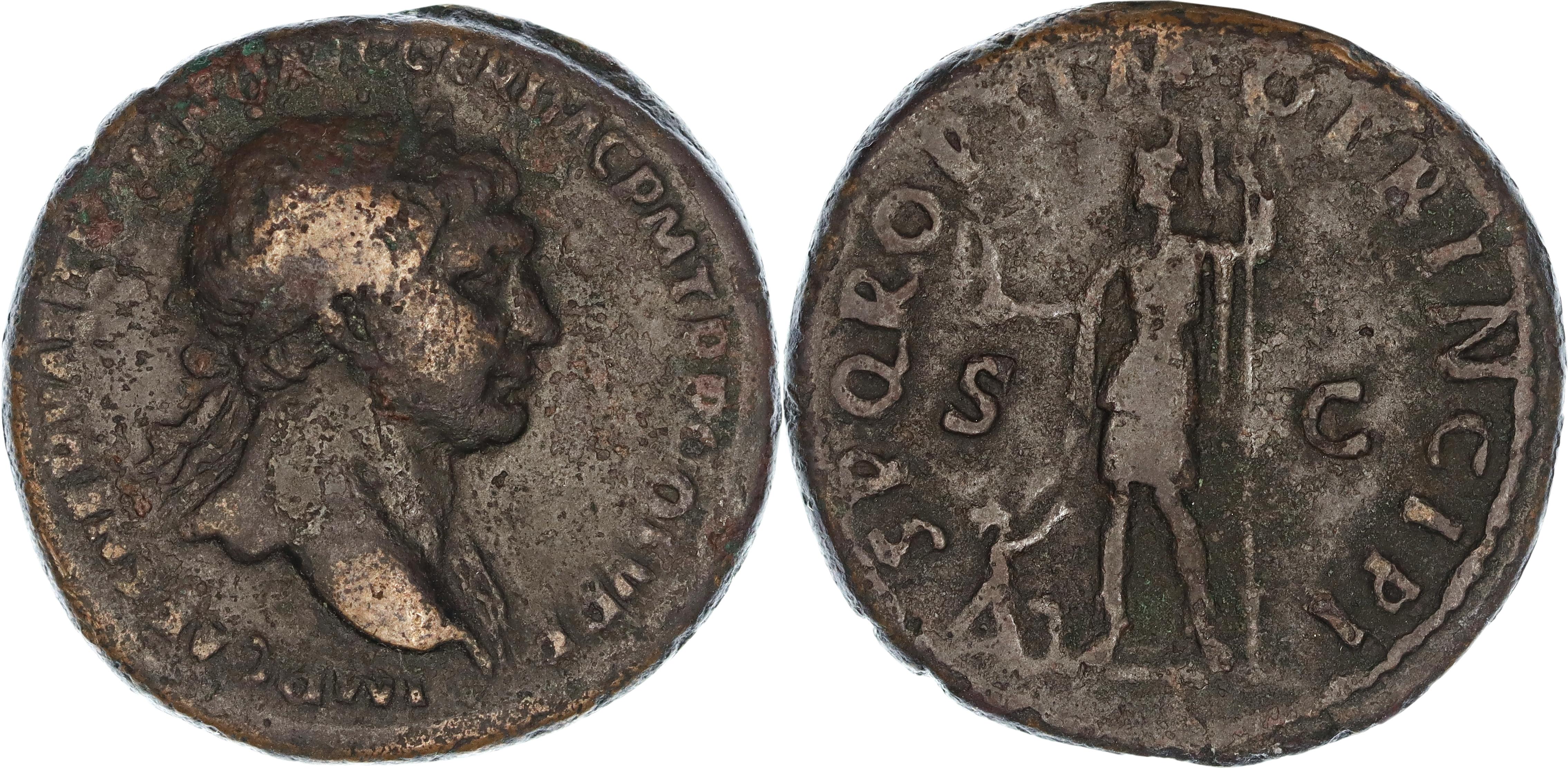 Roman Empire, Trajan, Æ As, 103-111 AD, gF-aVF