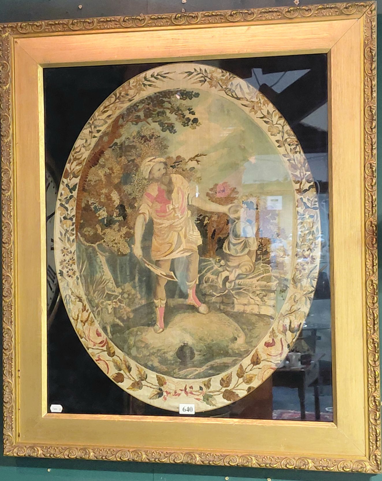 640 · AN EXQUISITE 18TH CENTURY EMBROIDERY