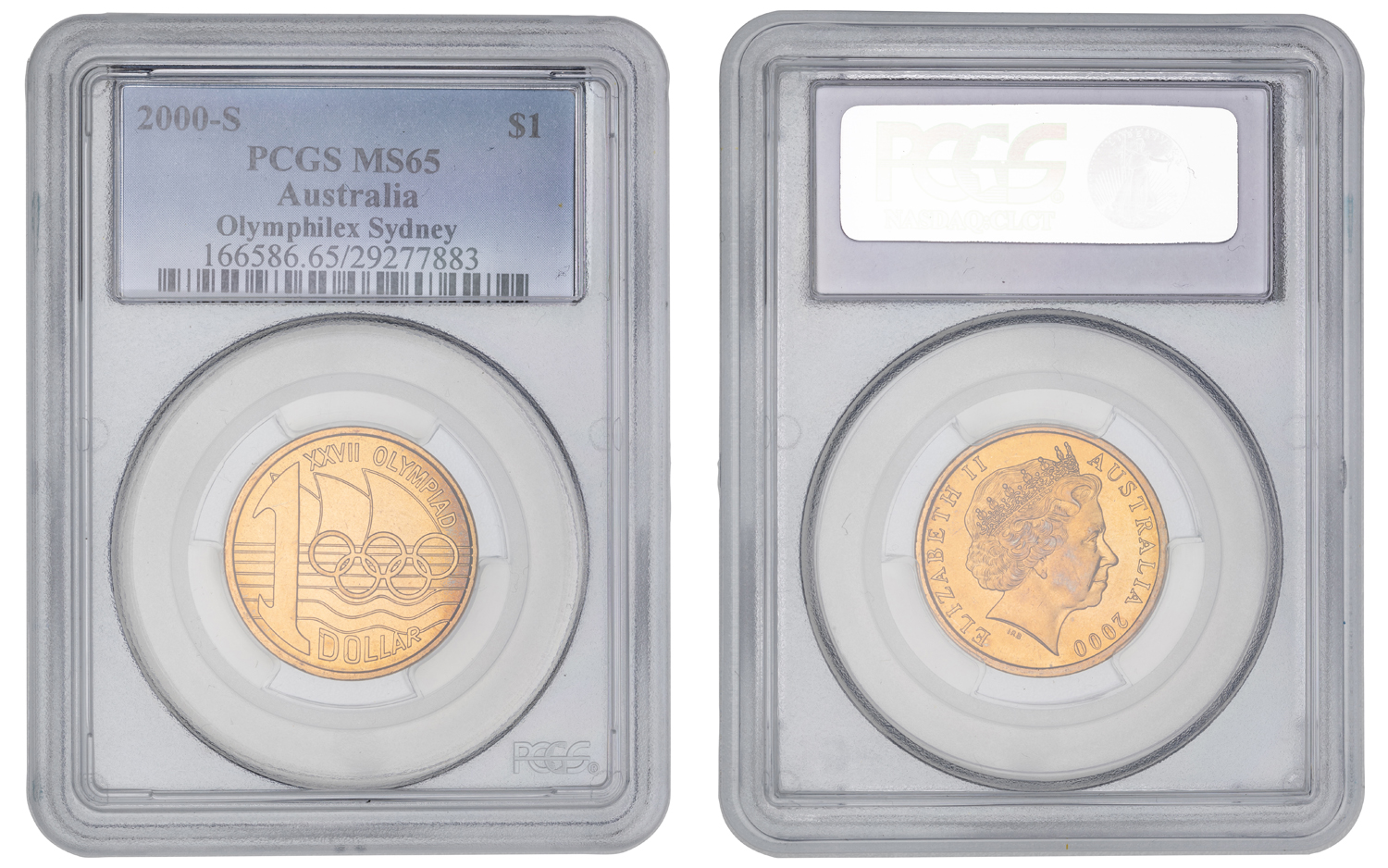 Elizabeth II, Olymphilex Sydney, One Dollar, 2000, PCGS MS65