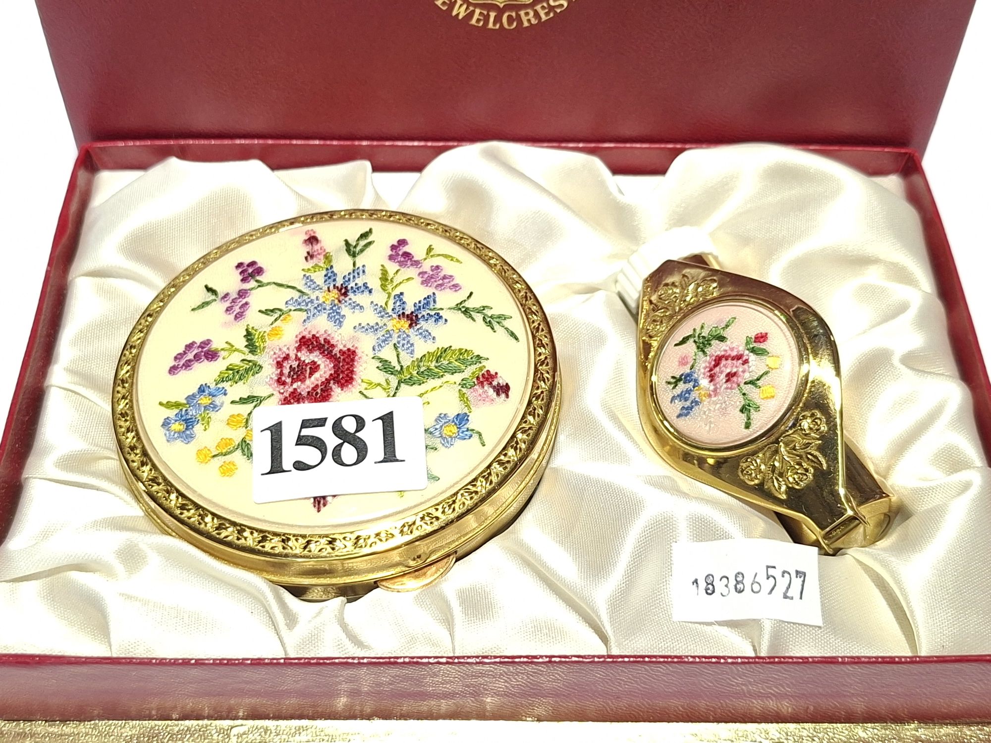 Jewel Crest Petit Point Vanity Set