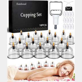 CUPPING SET, CUPPING THERAPY SETS MASSAGE BACK, PAIN RELIEF, PHYSICAL THERAPY, CHINESE CUPPING KIT WITH VACUUM PUMP - MASSAGE CUPP
