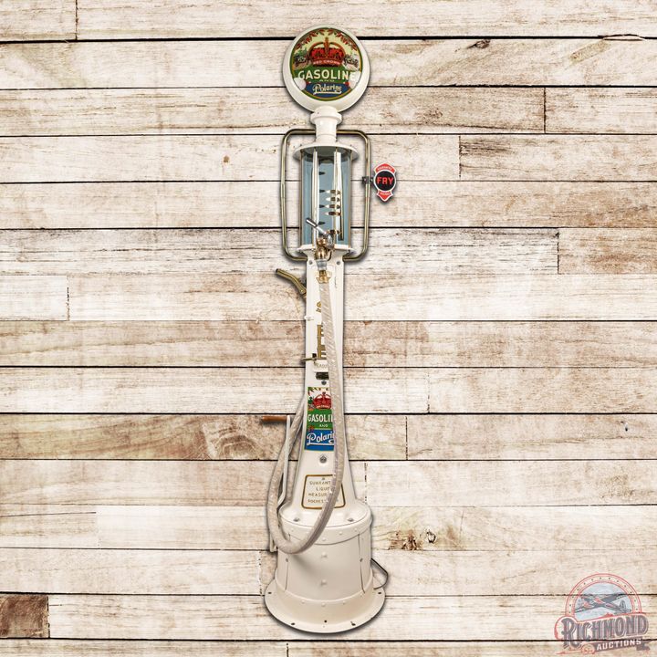 Fry Model 17 Five Gallon Visible Gas Pump Restored Red Crown Polarine