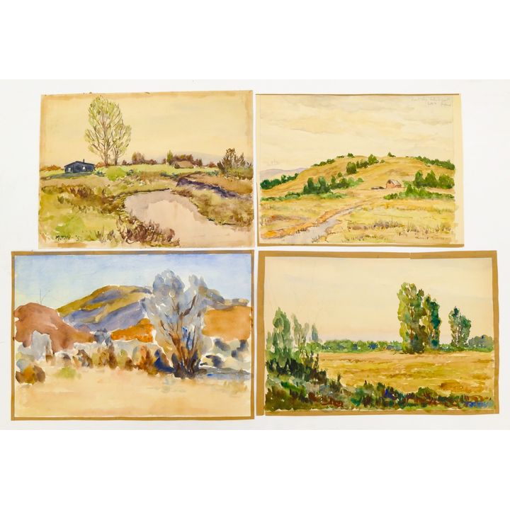 4pc Melville Wire Homestead & Landscape Watercolors