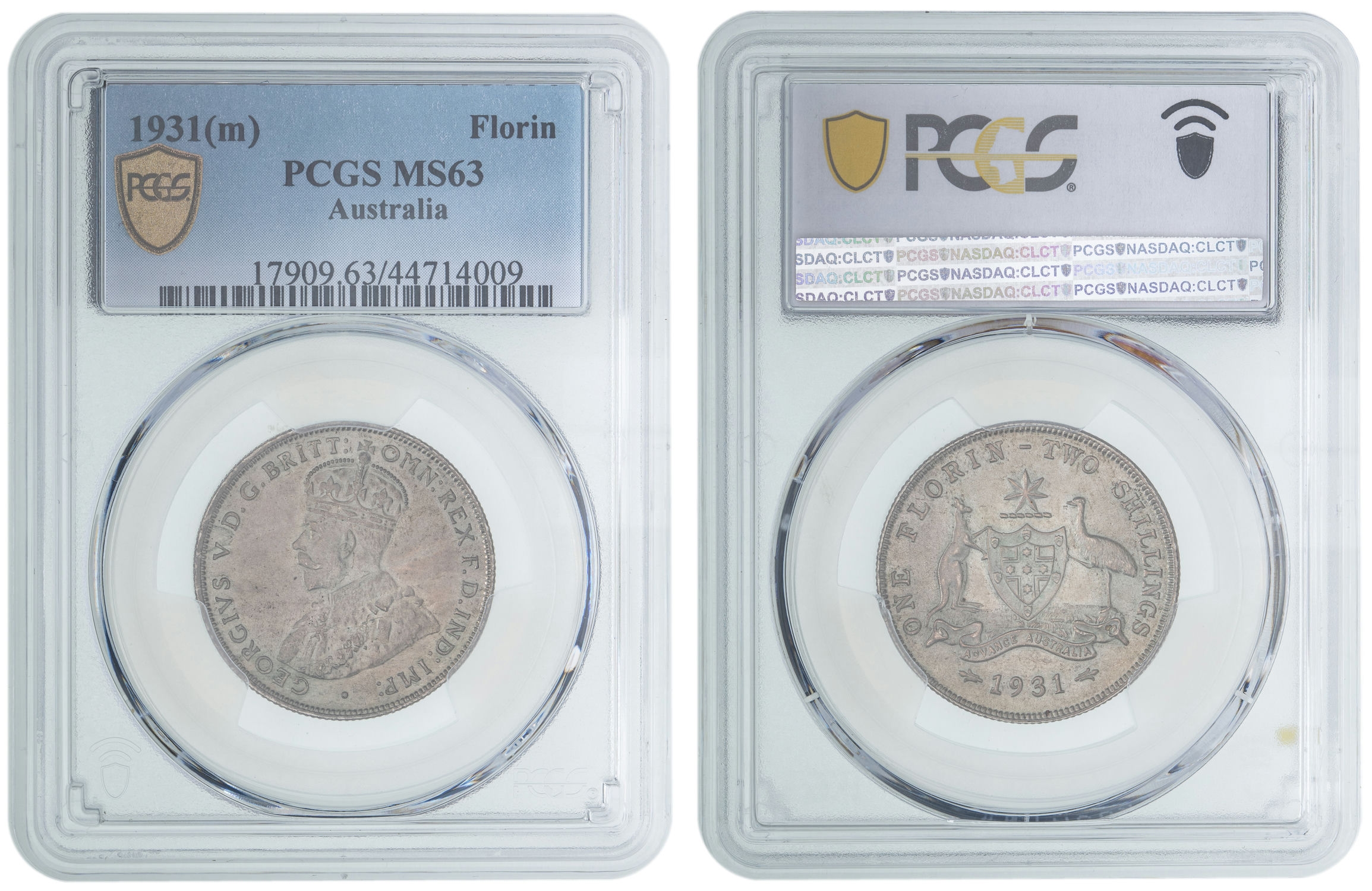 George V, Florin, 1931, PCGS MS63