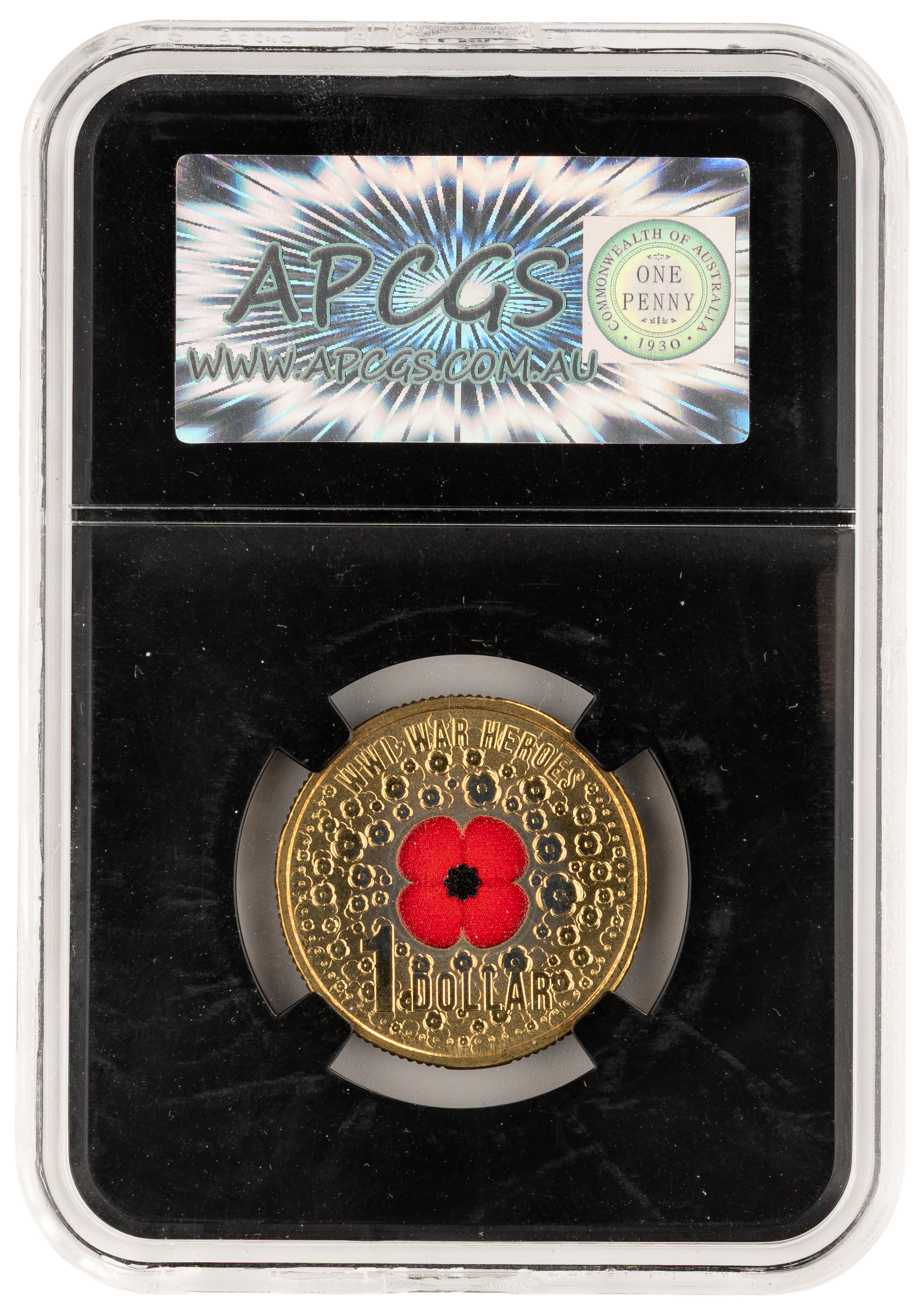 103 · WWI War Heroes Red Poppy, One Dollar, 2015, APCGS MS67