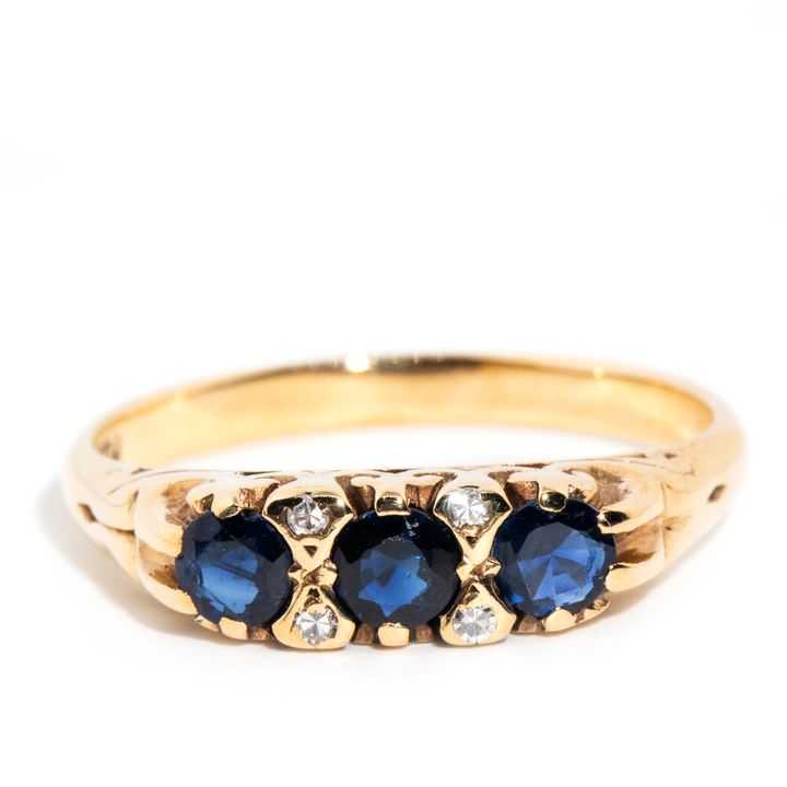 Vintage Sapphire & Diamond Ring,