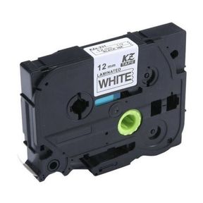 TZ-231 Brother Label Tape Cartridge 12mm-Laminated Black On White-Pack Of 4