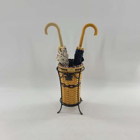 Longaberger J.W. Collection Miniature 2003-2004 Edition Umbrella Basket with Umbrellas