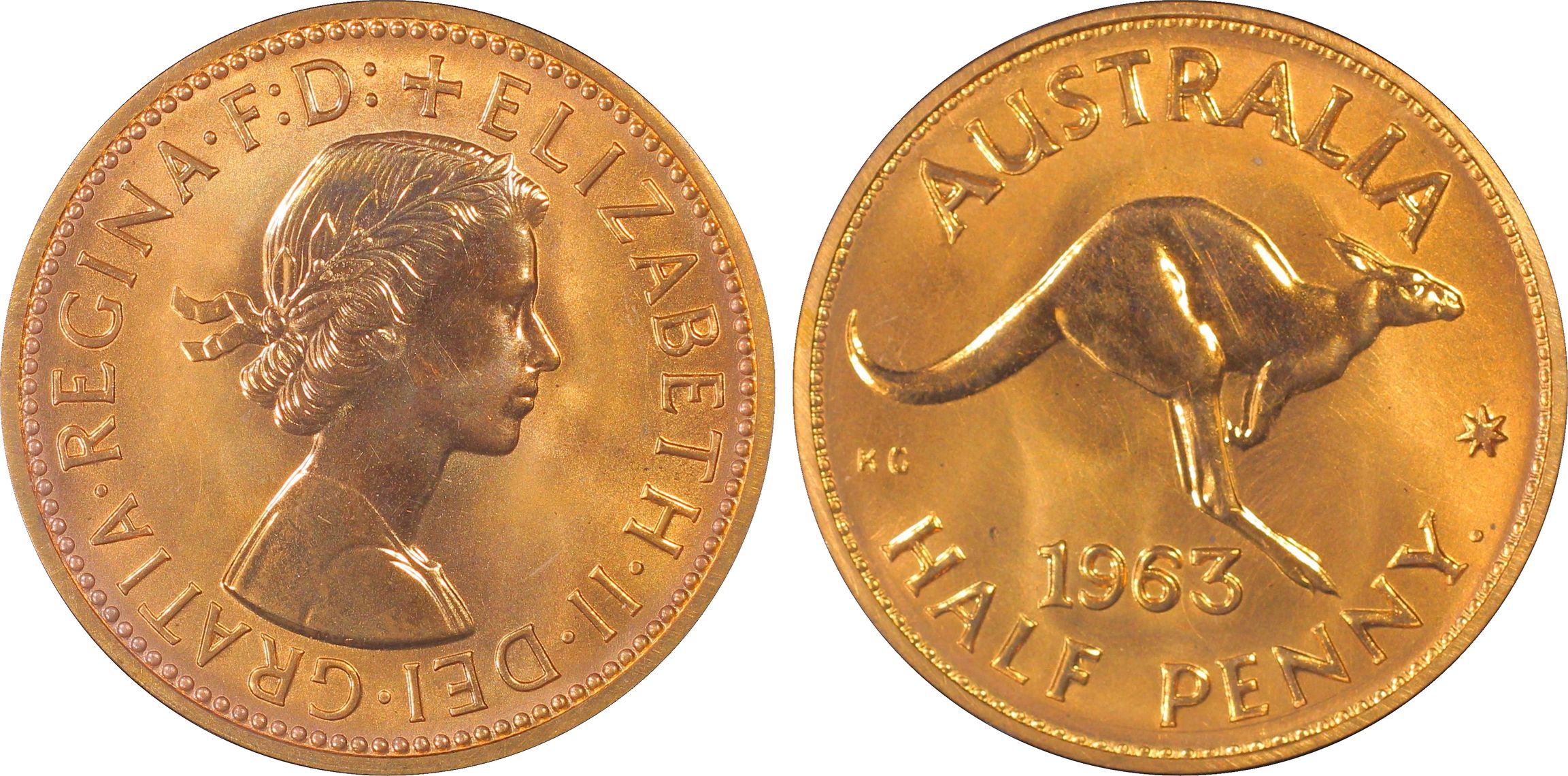 Elizabeth II, Halfpenny, 1963-Y., PCGS PR67RD