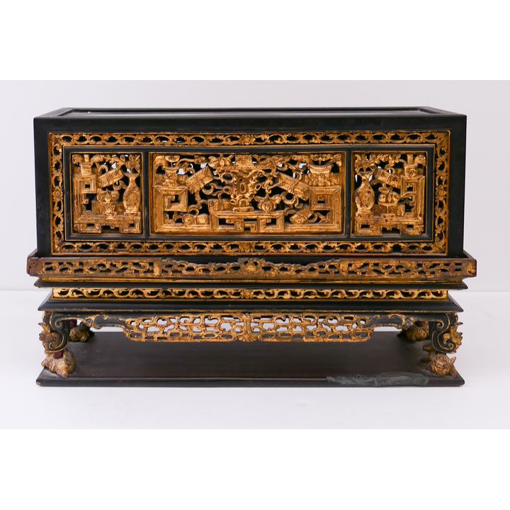 Antique Chinese Gilt Lacquered Altar Box- 10.5x17x5''