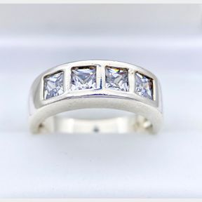 4 STONE CUBIC RING SET IN STERLING SILVER.5G - 50691/164