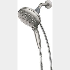 1 MOEN 26112SRN ENGAGE MAGNETIX SIX-FUNCTION 5.5-INCH HANDHELD SHOWERHEAD WITH MAGNETIC DOCKING SYSTEM, SPOT RESIST BRUSHED NICKEL