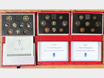 1989, 1990 AND 1991 ELIZABETH II DELUXE PROOF SETS
