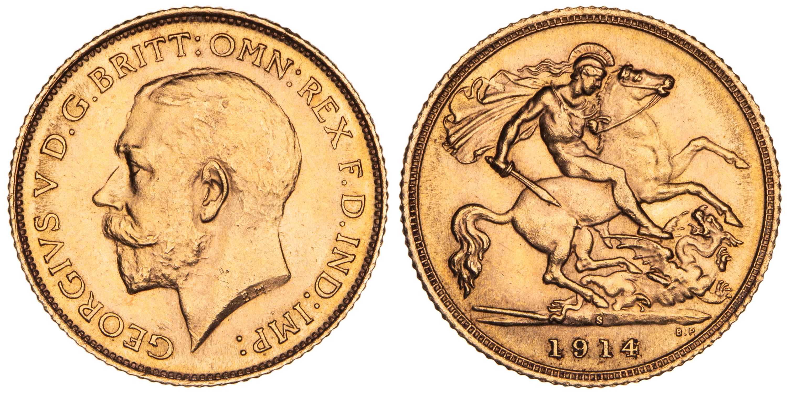 George V, Half Sovereign, 1914-S, UNC