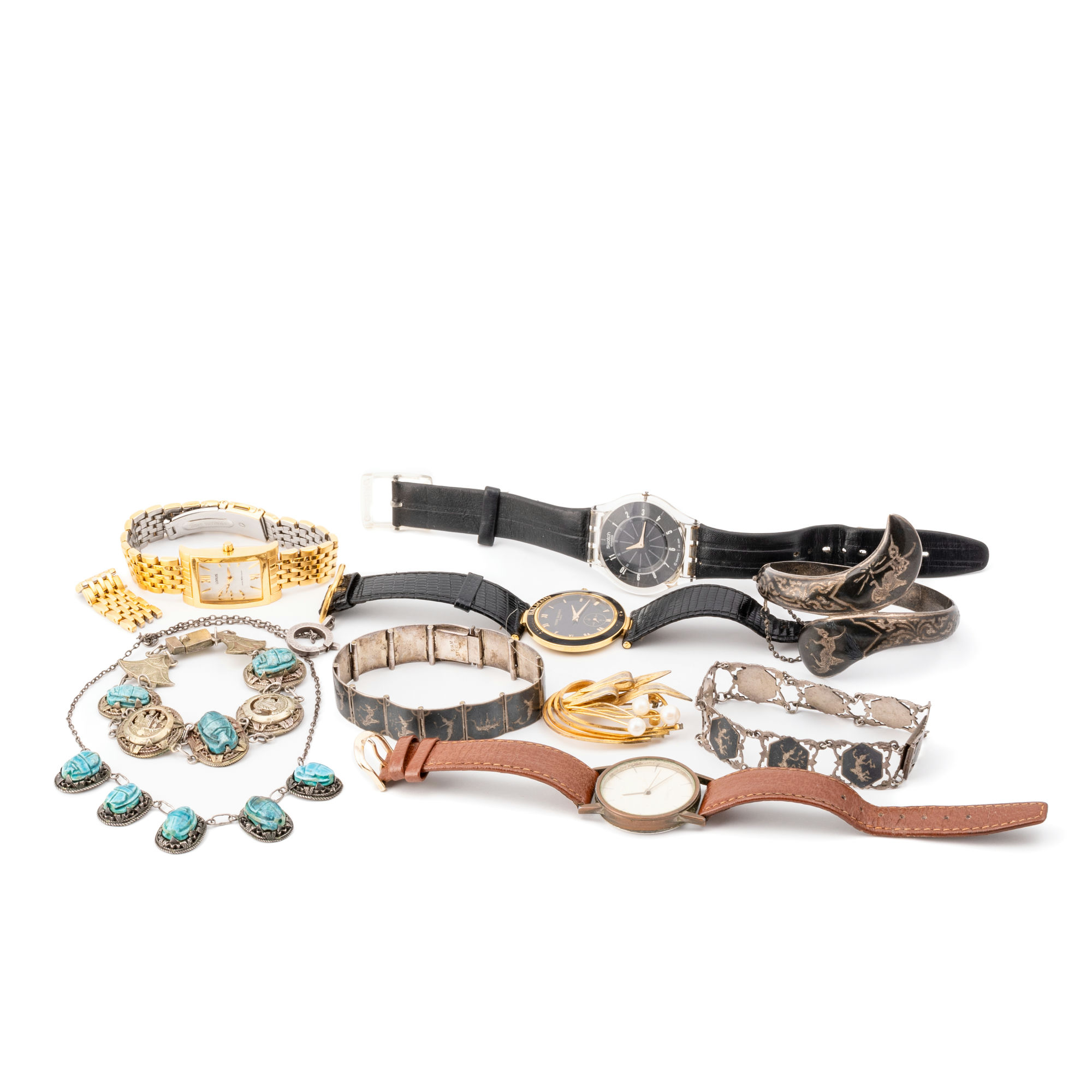 4 Watches, 1 Bangle, 3 Bracelets, 1 Necklace, 1 Brooch & 1 Ring,