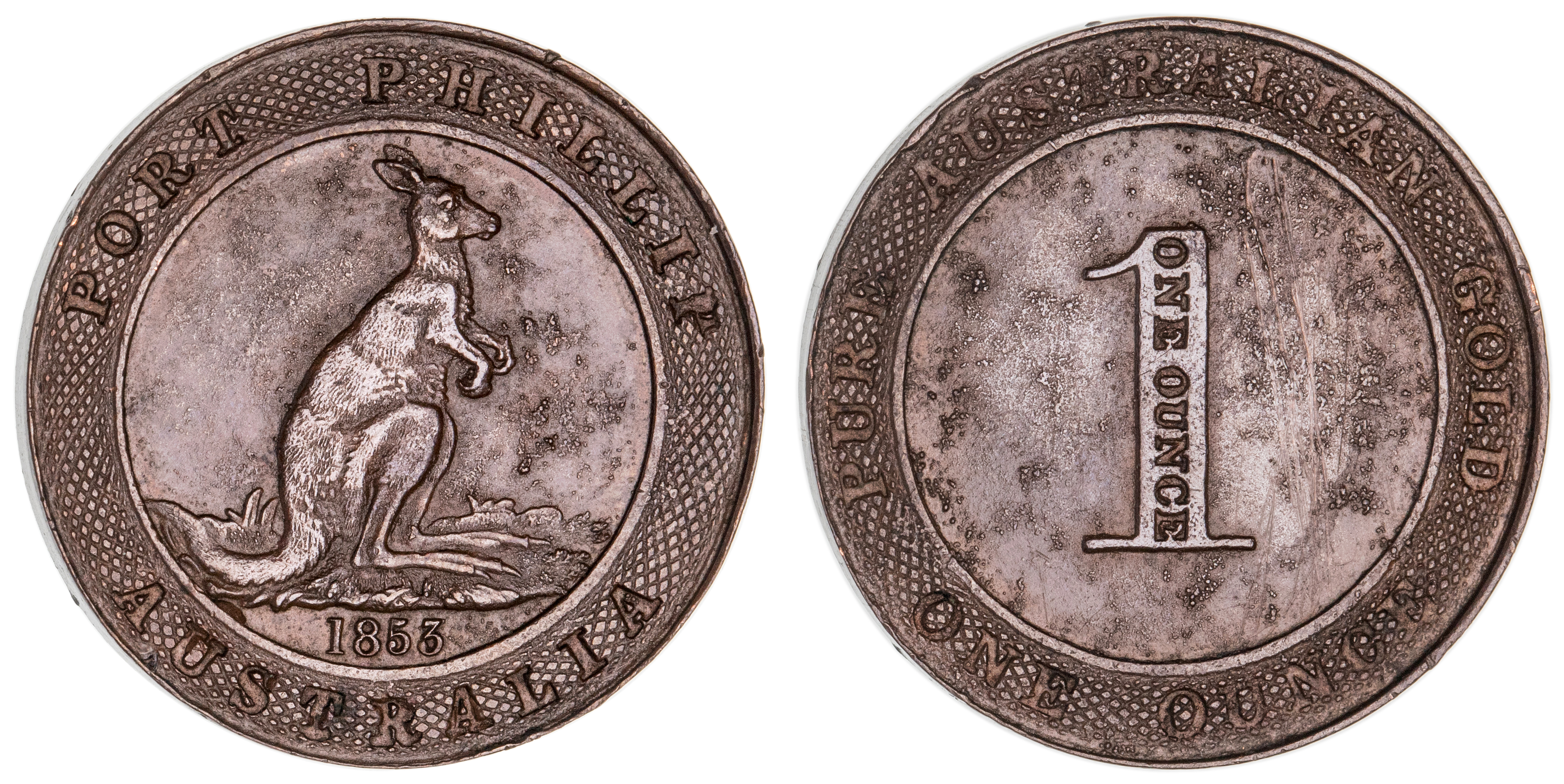 Kangaroo Office, One Ounce, 1853, EF