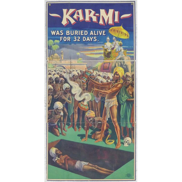 1914 Kar-mi Magician Advertising 3-Part Sign