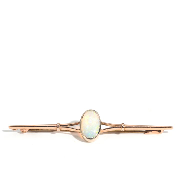 Australian Solid Crystal Opal 9 Carat Brooch