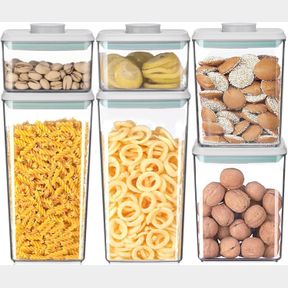 COZEY DAILY POP CONTAINERS WITH LIDS - 3 PCS STACKABLE AIRTIGHT FOOD STORAGE, KITCHEN PANTRY STORAGE CONTAINERS FOR SNACKS CANDY S