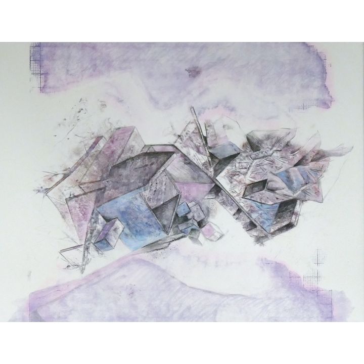 Neil Meitzler ''Deconstructed'' Mixed Media on Paper Matted 16''x20''