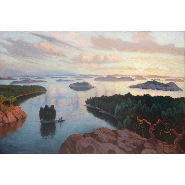 Ludwik Leszko | Biała noc na szkierach szwedzkich, 1935 r.