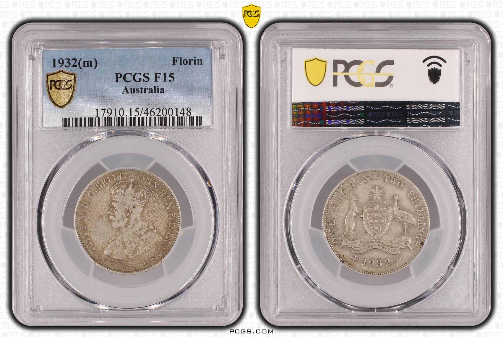 184 · Florin, 1932(m), PCGS F15