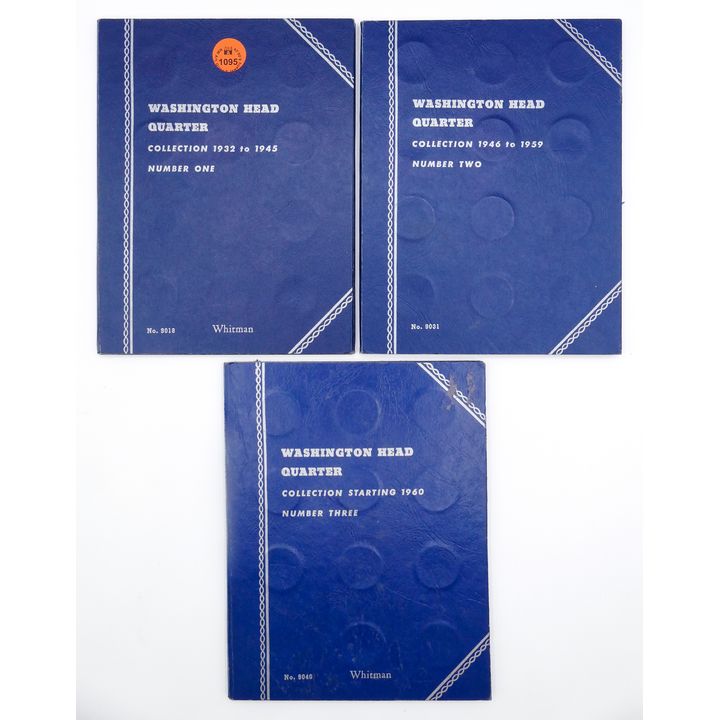 3pc Blue Washington Silver Quarter Whitman Albums 63pc