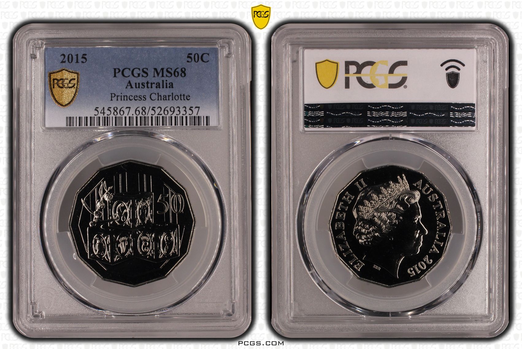 Princess Charlotte, Fifty Cent, 2015, PCGS MS68