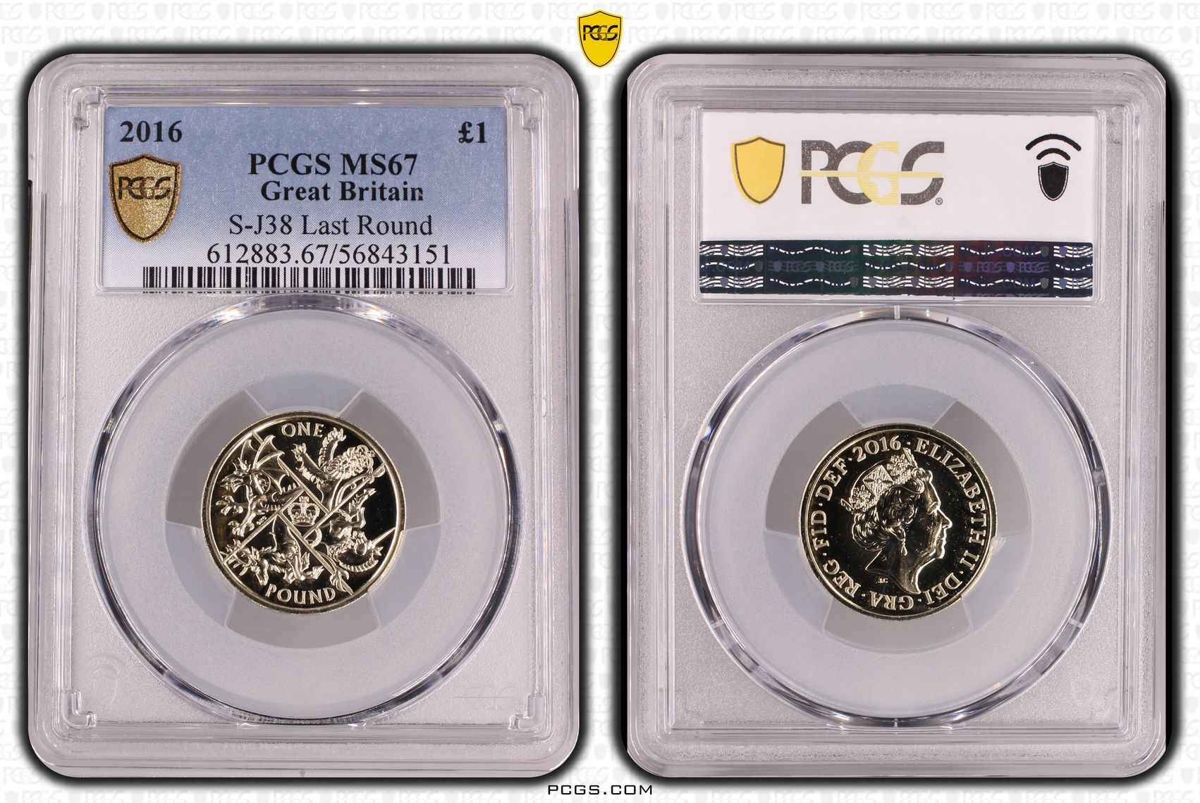432 · Great Britain, S-J38 Last Round, One Pound, 2016,  MS67