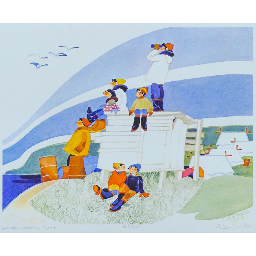 Rie Munoz ''Whale Watch, Sighk'' 1994 Signed Print