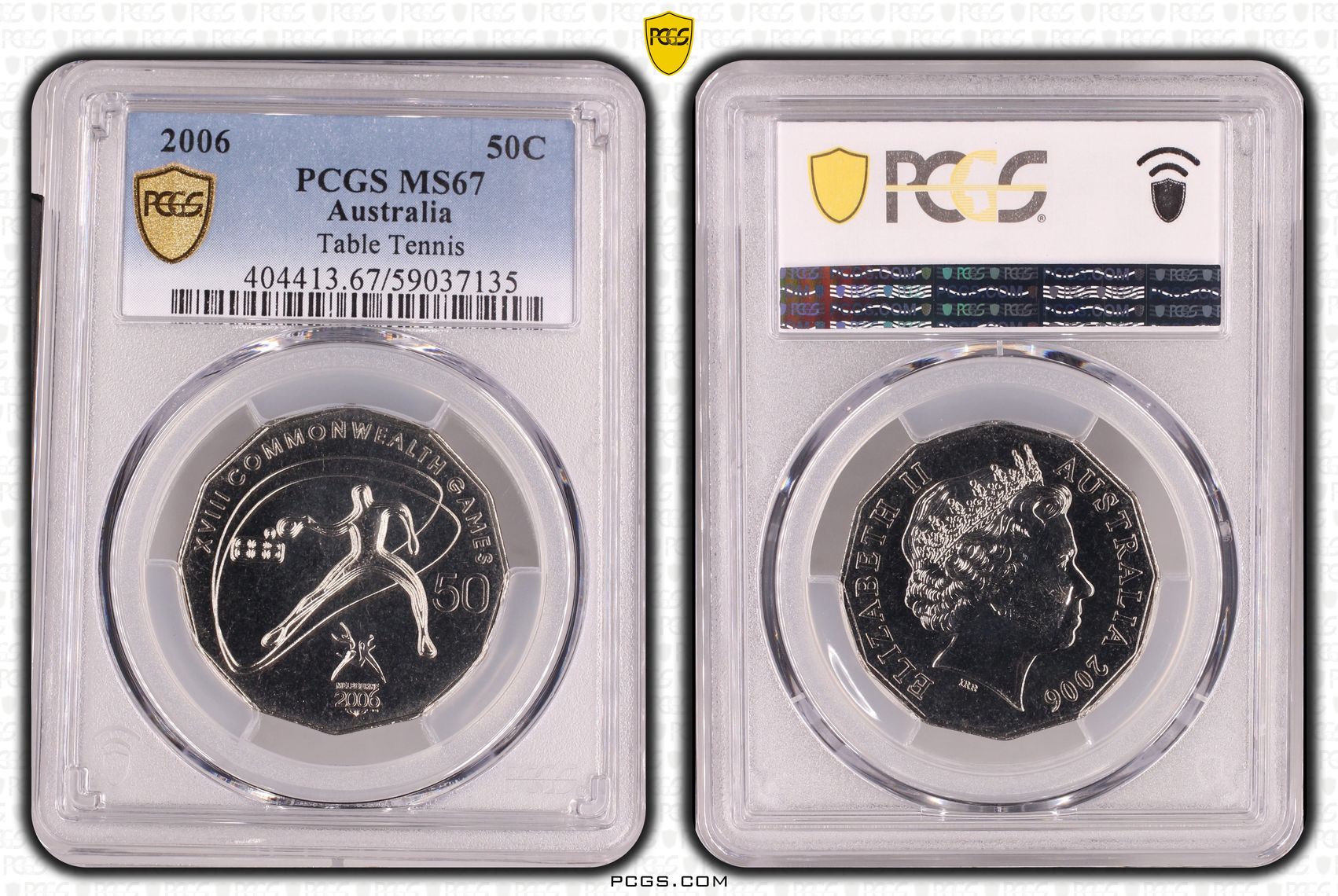 Table Tennis, Fifty Cent, 2006, PCGS MS67