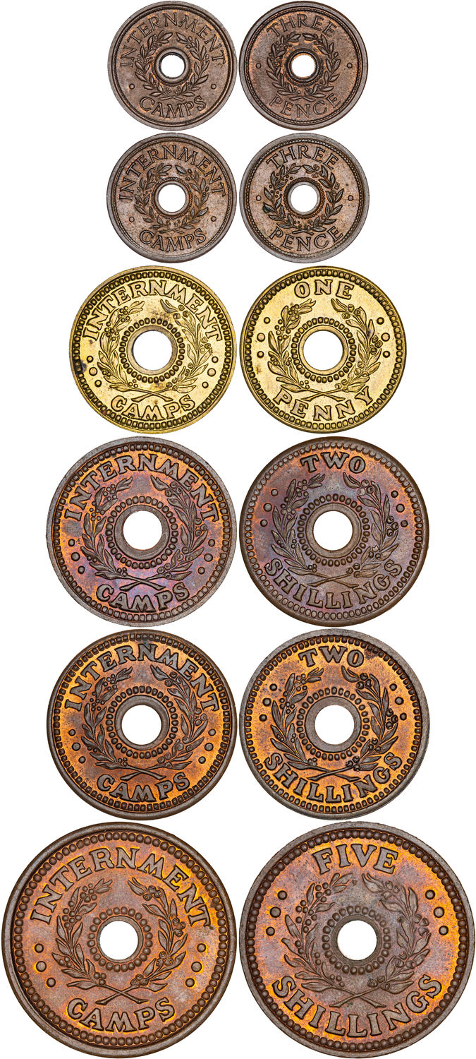 One Pence - Five Shillings, 1939 - 1945, UNC