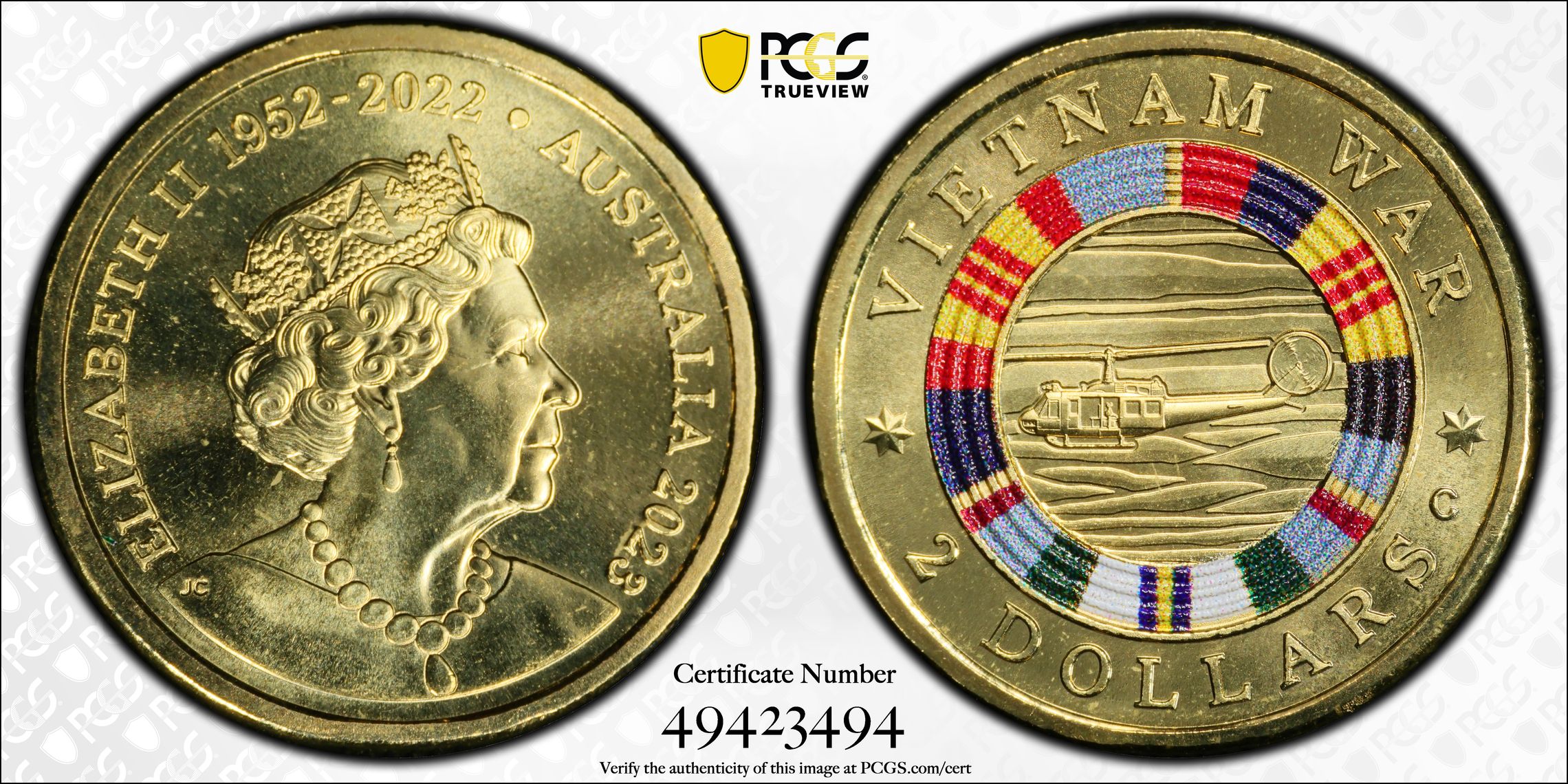 Vietnam War Colorized, Two Dollar, 2023-C, PCGS MS69