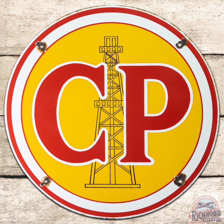 12" CP Oils w/ Derrick Logo SSP Truck Door Sign - 8.75