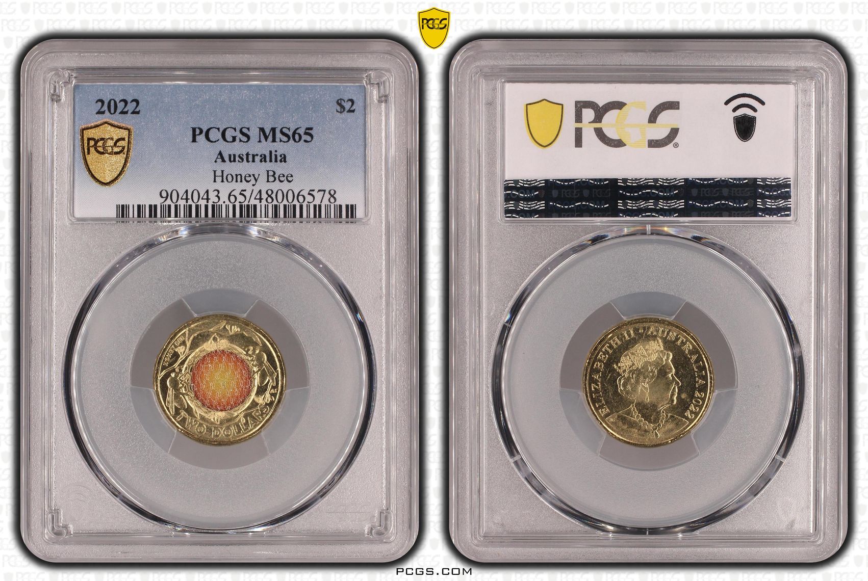 Honey Bee Colorized , Two Dollar, 2022, PCGS MS65