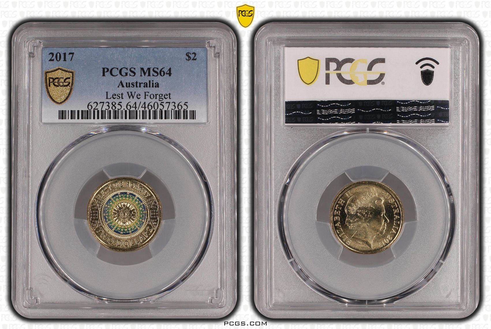 Elizabeth II, Lest We Forget, Two Dollar, 2017, PCGS MS64