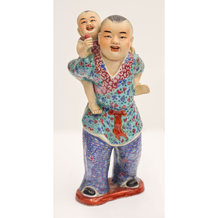 Chinese Republic Piggy-Back Children Figure