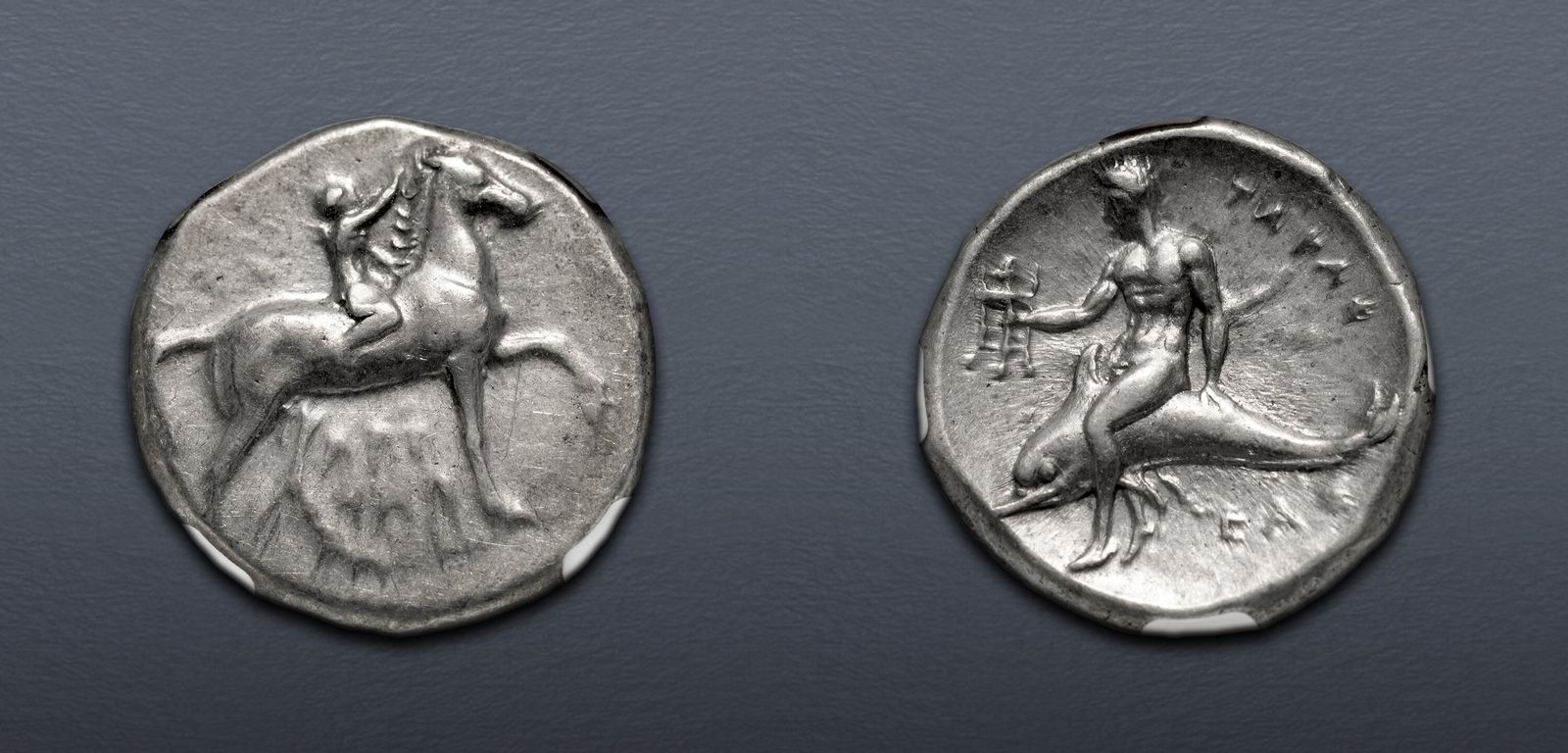 CALABRIA, Tarentum. Circa 280 BC. AR Nomos (20.5mm, 1h). NGC Ch VF