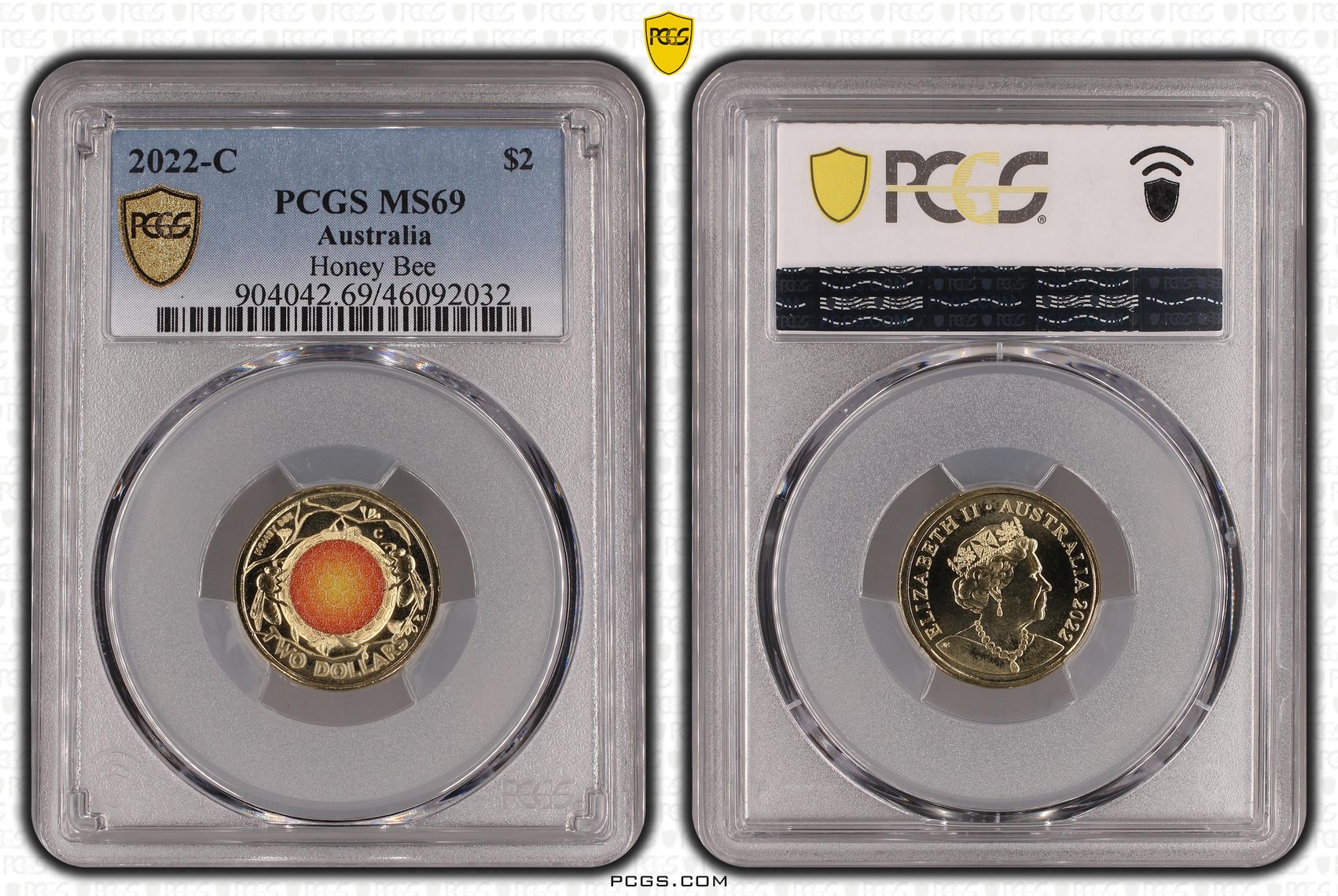Honey Bee Colorized, Two Dollar, 2022-C, PCGS MS69