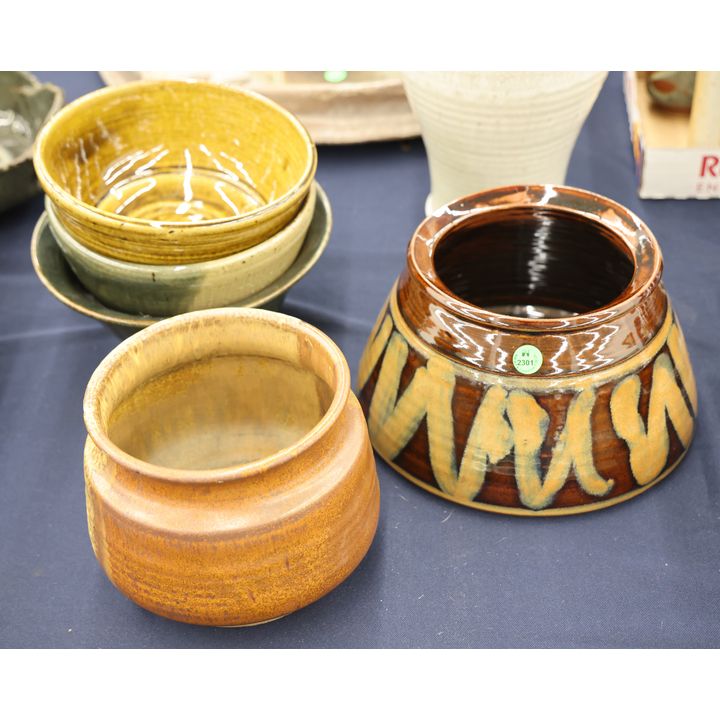 5pc Ed Brannon Studio Pottery Bowls & Pots 7'' to 9''
