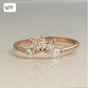ROSE GOLD CROWN RING 5 MARQUISE DIAMONDS
