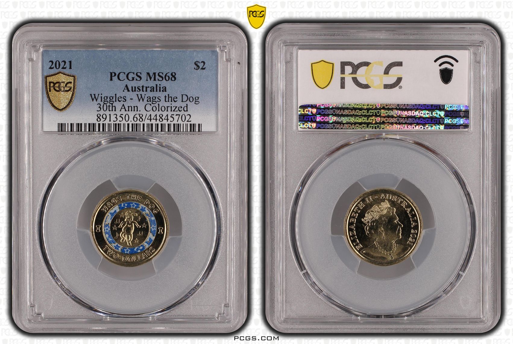 2021 Australia Two Dollar, $2 Wiggles - Wags the Dog PCGS - MS68 -702