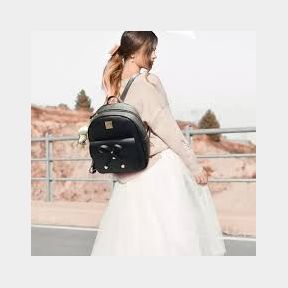 Leather Backpack Bowknot Mini Sweet Cute Small Backpack Set Of 3 - Set of Crossbody Bag- 51737/3930 - B4 (S9)