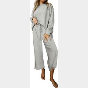 SHEWIN WOMEN'S 2 PIECE OUTFITS SWEATSUIT CASUAL LONG SLEEVE PULLOVER TOPS AND DRAWSTRING WIDE LEG PANTS LOUNGE SETS, 2XL