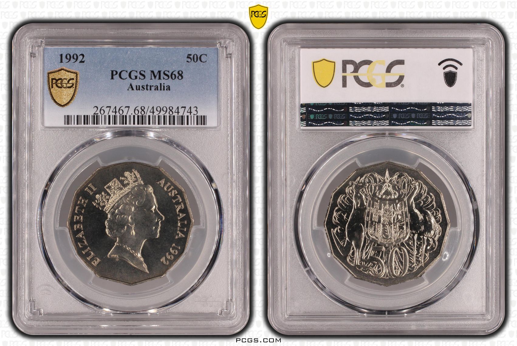 , Fifty Cent, 1992, PCGS MS68