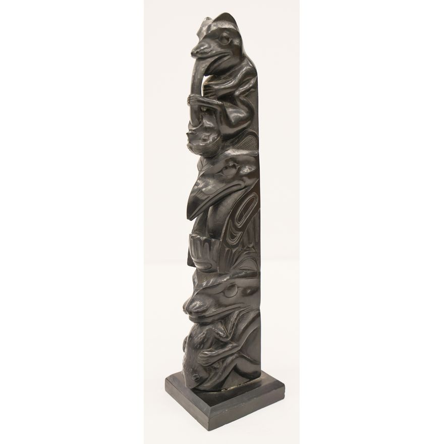 Old Northwest Coast Argillite Totem Model